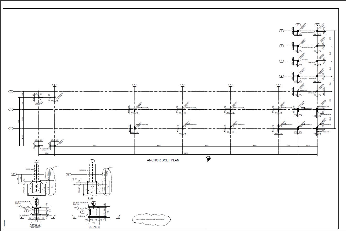 Structural Anchor Bolt Plan Drawings