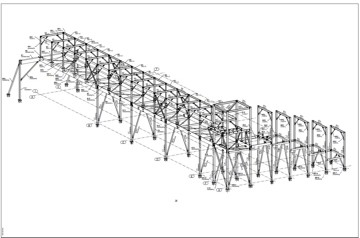 Canopy Structure Steel Detailing