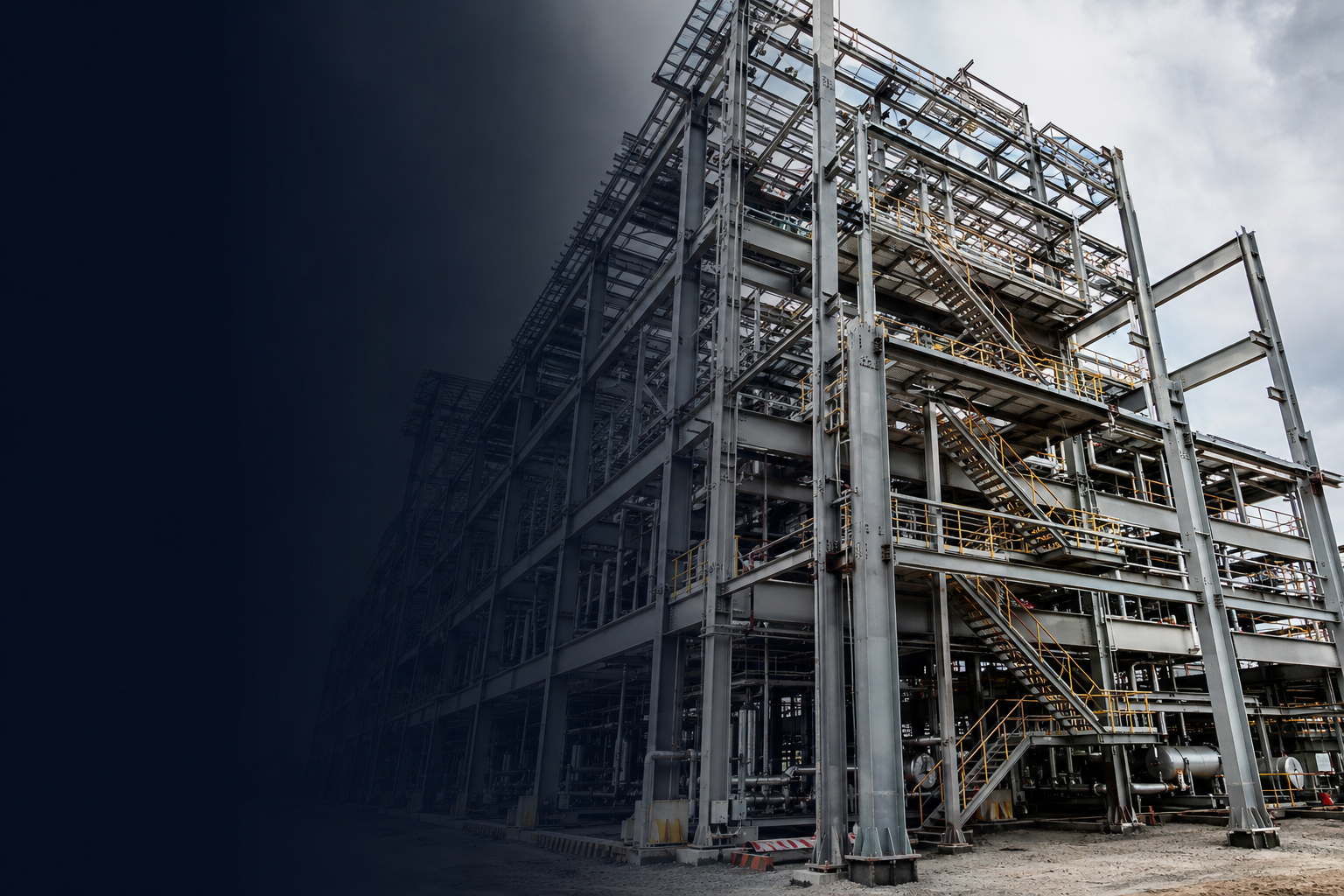 large-scale multi-level structural steel